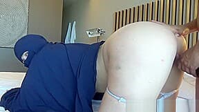 Arab burqa teen fucked in all three holes, & she loved it! - Anal creampie! (18+)