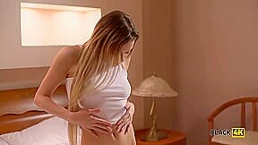 BLACK4K. Black on white porn scene of white dollface and black DJ