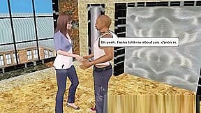 Black dude in 3d cartoon hires a new secretary but first fucks her